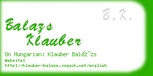 balazs klauber business card